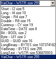 access column types