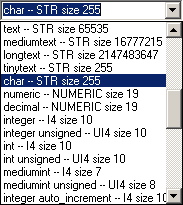 mysql column types