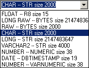 oracle column types